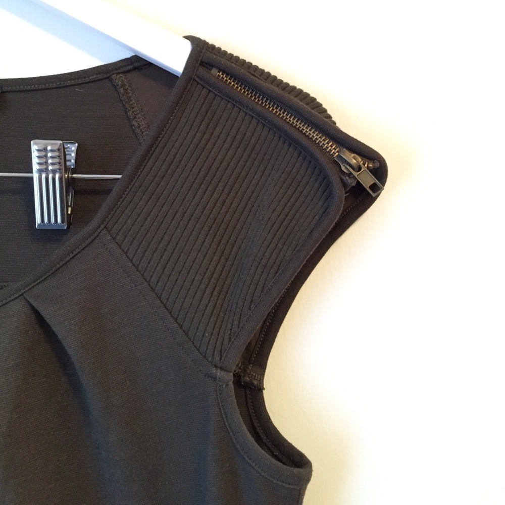 Gorgeous olive green dress with zipper accents